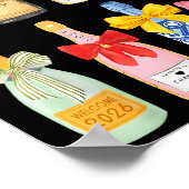 Christmas New Year Champagne Gl Coquette Bottle  Poster (Ecke)