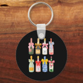 Christmas New Year Champagne Gl Coquette Bottle Schlüsselanhänger (Vorderseite)