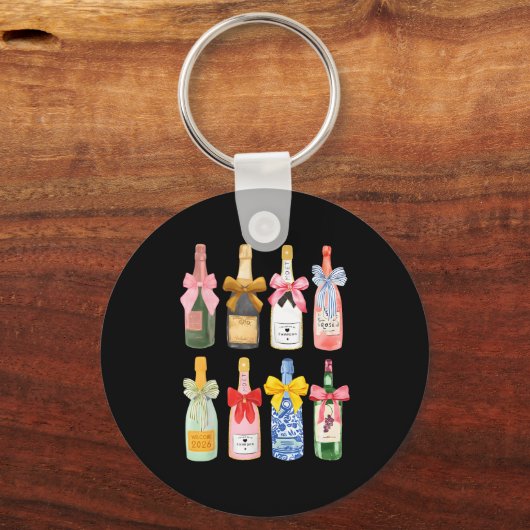 Christmas New Year Champagne Gl Coquette Bottle  Schlüsselanhänger (Vorderseite)
