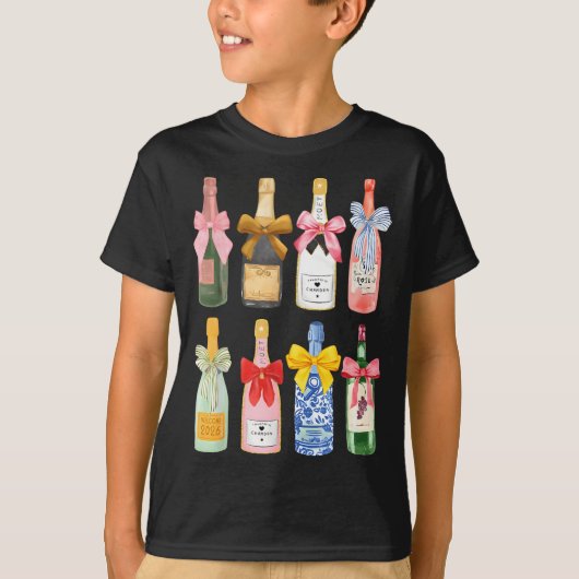 Christmas New Year Champagne Gl Coquette Bottle T-Shirt (Vorderseite)