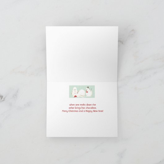 Christmas New Year Funny Snowmen Karte (Innenseite)