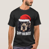 Christmas Newfoundland Dog Yappy Holidays Funny Pu T-Shirt (Vorderseite)