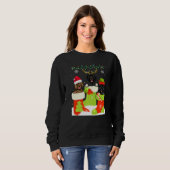 Christmas Newfoundland In Sock Xmas Reindeer Santa Sweatshirt (Vorne ganz)