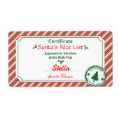 Christmas Nice List Certificate Elf Approved Santa (Vorne)