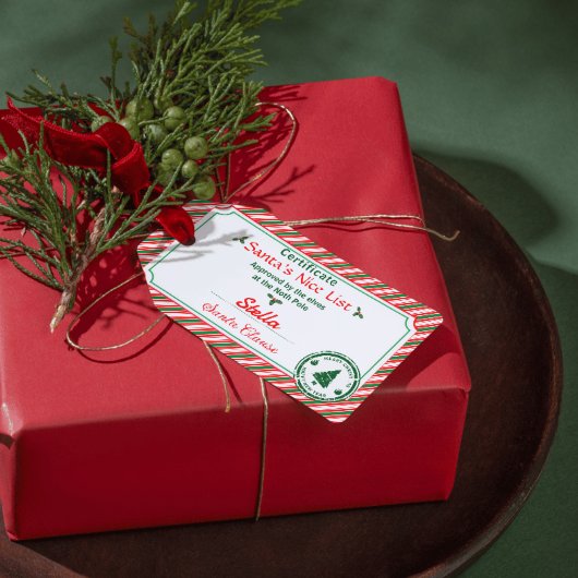 Christmas Nice List Elves Approved Certificate  Geschenkanhänger