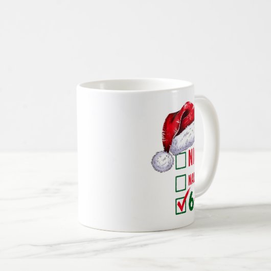 Christmas Nice Naughty 67 Brainrot Funny 6-7 Meme Kaffeetasse (VorderseiteRechts)