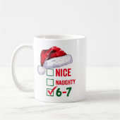 Christmas Nice Naughty 67 Brainrot Funny 6-7 Meme  Kaffeetasse (Links)