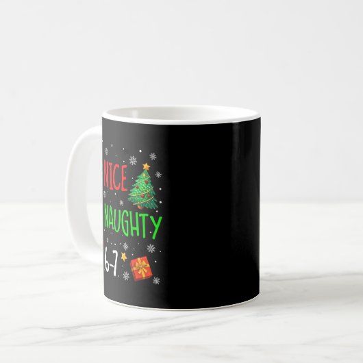 Christmas Nice Naughty 67 Brainrot Funny 6-7 Meme  Kaffeetasse (Vorderseite Links)