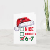 Christmas Nice Naughty 67 Brainrot Funny 6-7 Meme Karte (Vorderseite)