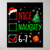 Christmas Nice Naughty 67 Brainrot Funny 6-7 Meme Poster (Vorne)