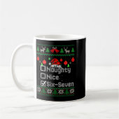 Christmas Nice Naughty 6-7 Six Seven Ugly Christma Kaffeetasse (Links)