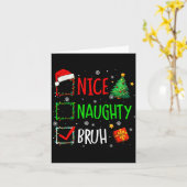 Christmas Nice Naughty Bruh Funny Xmas List Women Karte (Gelbe Blume)