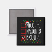 Christmas Nice Naughty Bruh Funny Xmas List Women Magnet (Vorderseite/Rückseite)