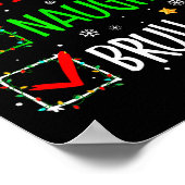 Christmas Nice Naughty Bruh Funny Xmas List Women Poster (Ecke)