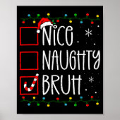 Christmas Nice Naughty Bruh Funny Xmas List Women Poster (Vorne)