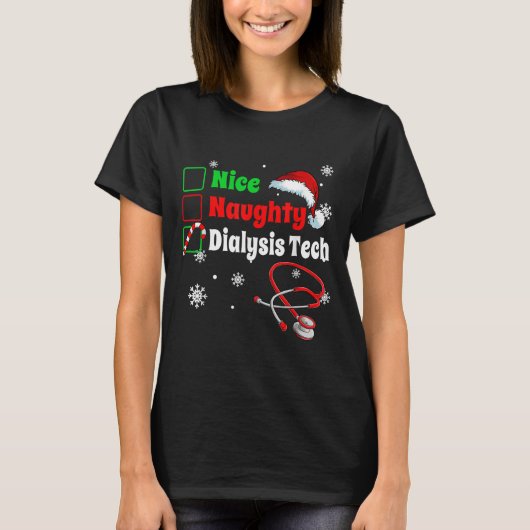 Christmas Nice Naughty Dialysis Tech Scrub Top Men (Vorderseite)