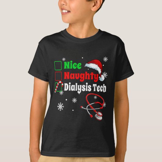 Christmas Nice Naughty Dialysis Tech Scrub Top Men (Vorderseite)