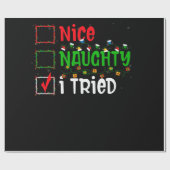 Christmas Nice Naughty I Tried Holiday Geschenkpapier (Flach)