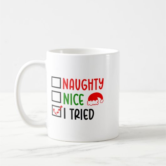 Christmas Nice Naughty I Tried List Funny Family X Kaffeetasse (Links)