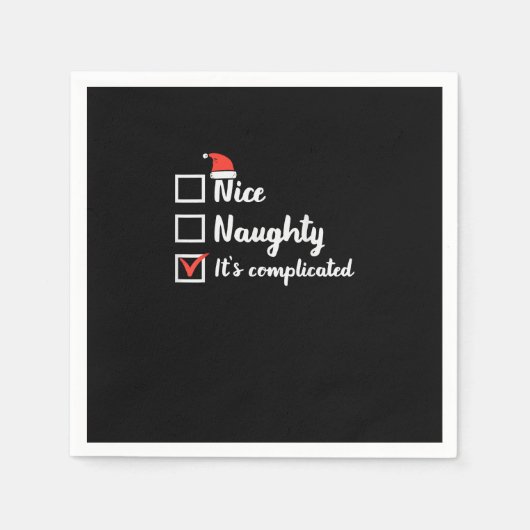 Christmas Nice Naughty Its Complicated  Serviette (Vorderseite)