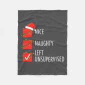Christmas Nice Naughty Left Unsupervised Naughty O Fleecedecke (Vorderseite)