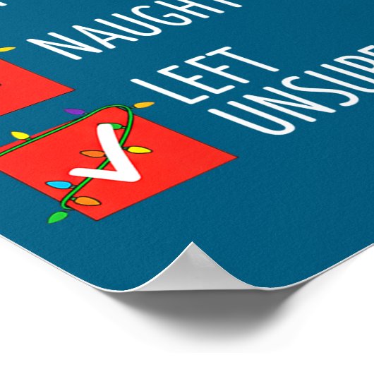 Christmas Nice Naughty Left Unsupervised Naughty O Poster (Ecke)
