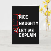 Christmas Nice Naughty Let Me Explain Funny Xmas M Karte (Gelbe Blume)