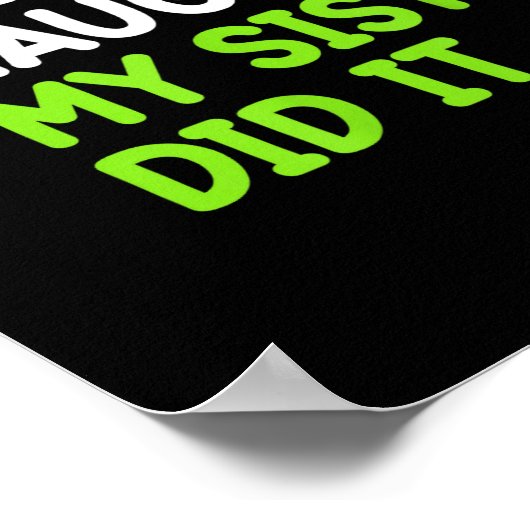 Christmas Nice Naughty Sister Did It Xmas Family B Poster (Ecke)