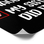 Christmas Nice Naughty Sister Did It Xmas Family B Poster (Ecke)