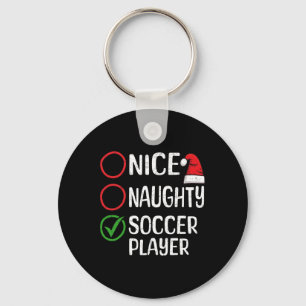 Christmas Nice Naughty Soccer Player Christmas Lis Schlüsselanhänger