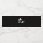 Christmas Nice Naughty Worth It Funny Wasserflaschenetikett (Einzelnes Label)