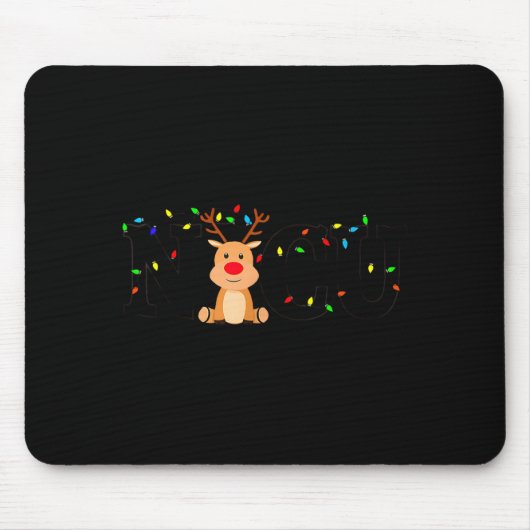 Christmas Nicu Nurse Crew Santa Reindeer Love Nurs Mousepad (Vorne)