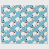 Christmas Niedlich Baby Bunny Cuddle Glitzer Stars Geschenkpapier (Flach)