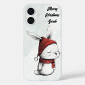 Christmas Niedlich Bunny Red Hat Case-Mate iPhone Hülle (Rückseite)