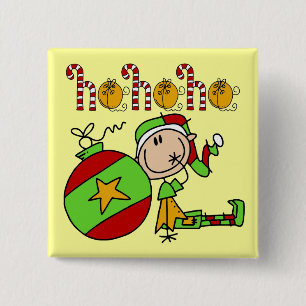 Christmas Niedlich Elf Ho Ho Ho Ho Button
