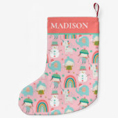 Christmas Niedlich Girly Unicorn Regenbogen Person Kleiner Weihnachtsstrumpf (Rückseite)