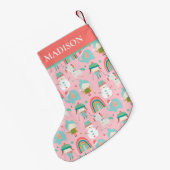 Christmas Niedlich Girly Unicorn Regenbogen Person Kleiner Weihnachtsstrumpf (Rückseite (Hängend))