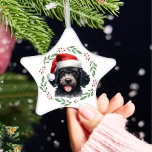 Christmas Niedlich Poodle Dog Personalisiert Keramik Ornament<br><div class="desc">Christmas Niedlich Poodle Dog Personalisiert</div>