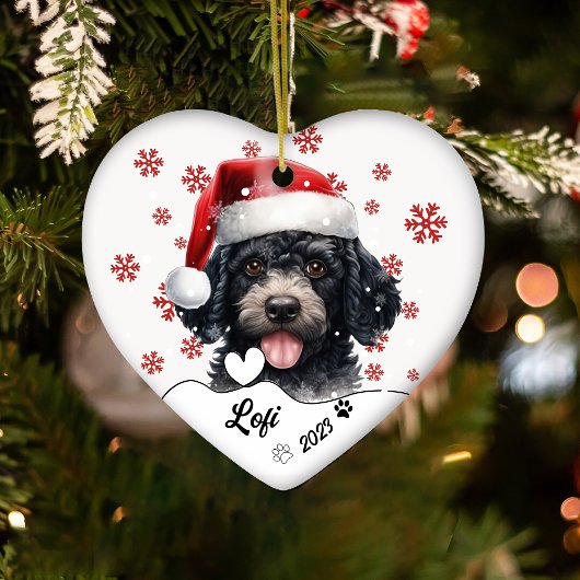 Christmas Niedlich Poodle Dog Personalisiert Keramik Ornament