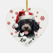 Christmas Niedlich Poodle Dog Personalisiert Keramik Ornament (Vorne)