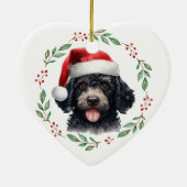 Christmas Niedlich Poodle Dog Personalisiert Keramik Ornament (Hinten)