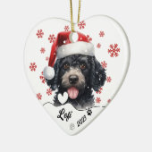Christmas Niedlich Poodle Dog Personalisiert Keramik Ornament (Links)