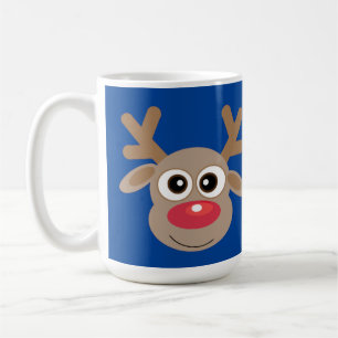 Christmas Niedlich Reindeer Cartoon Blue Kaffeetasse