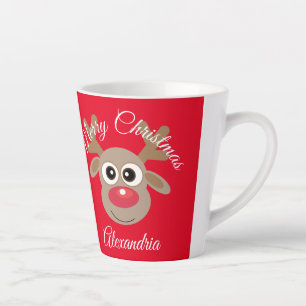 Christmas Niedlich Reindeer Cartoon Red Milchtasse