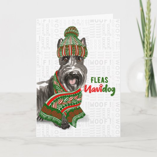 Christmas Niedlich Scottie Fleas NaviDOG Feiertagskarte (Vorderseite)