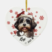 Christmas Niedlich Shih Tzu Dog Personalisiert Keramik Ornament (Vorne)