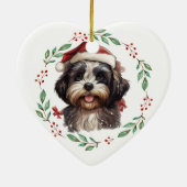 Christmas Niedlich Shih Tzu Dog Personalisiert Keramik Ornament (Hinten)