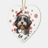 Christmas Niedlich Shih Tzu Dog Personalisiert Keramik Ornament (Links)
