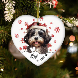 Christmas Niedlich Shih Tzu Dog Personalisiert Keramik Ornament