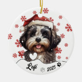 Christmas Niedlich Shih Tzu Dog Personalisiert Keramik Ornament (Vorne)